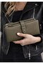 Women's Khaki Color Leather Wallet Card Holder Hand Portfolio