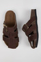 Asly Women's Vegan Leather Buckle Brown Sandals - 3