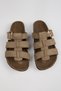 Santi Women's Vegan Leather Buckle Mink Sandals