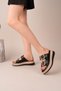 Women's Black Gold Buckle Detailed Casual Summer Comfortable Slippers - 3