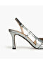 HIGH HEEL SLING-BACK IN SILVER - 4