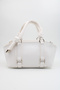 Women's White Knot Handle Bag with Ring Detail, Internal Pocket and Zipper Closure for Hand, Arm and Shoulder Use - 3