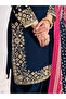 Blue Chanderi Salwar Kameez & Dupatta - HRT6235 - Blue-Size:M-38-Inches - 5