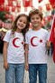 تي شيرت أبيض اللون مطبوع عليه العلم التركي - 5