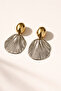 Gold and Silver Two-Tone Sea Shell Earrings Stylish Statement Women's Earrings - 8