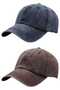 Unisex Vintage 100% Cotton Adjustable Baseball Cap Hat Set of 2