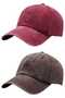 Unisex Vintage 100% Cotton Adjustable Baseball Cap Hat Set of 2 - 5
