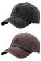 Unisex Vintage 100% Cotton Adjustable Baseball Cap Hat Set of 2 - 7