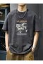 Los Angeles Printed Black T-Shirt 100% Cotton Vintage Streetwear Oversize Graphic Tee Unisex
