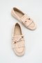 Women's Beaded and Tassel Detailed Ballerina Shoes in Nude Suede - 3
