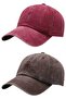 Unisex Vintage 100% Cotton Adjustable Baseball Cap Hat Set of 2
