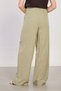 Women's linen wide-leg pants with tie waist - olive - 5