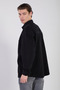Men's Double Pocket Snap Fastener Denim Jacket - Black - 5