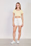 Women's Deep Neck Ribbed Bodysuit - Yellow - 4