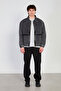 Men's Elastic Waist Zipper Polo Collar Jacket - Black Snow Y. - 3
