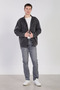 Men's Double Pocket Snap Fastener Denim Jacket - Black Snow Y. - 3
