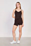 Women's Slim Ribbed Double Shorts Set - Bitter Brown