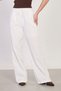 Women's loose fit trousers with waist tie - ecru - 3