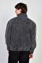 Men's Elastic Waist Zipper Polo Collar Jacket - Black Snow Y. - 5