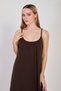 Women's Long Dress with Rope Straps - Brown - 3