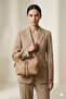 Ten Soft Faux Leather Baguette Bag with Gold Detail - 7
