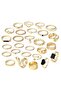 Trendy Gold Color Women’s Ring Set 27pcs Mixed Minimal & Statement Rings