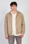 Men's Polo Collar Jacket with Snap Fasteners and Elastic Waist - Mink - 2