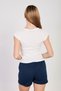 Women's wide neck short sleeve ribbed bodysuit - white - 5