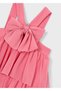Girl's Layered Chiffon Dress with Big Bow - Dusty Rose / Pink - 4