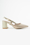 Aurelia Gold Patterned Open Back Evening Dress Heeled Shoes