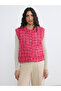 Nevavm Oval Collar Plaid Women's Tweed Vest with a Difference