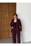 Women's Plum Blazer Jacket Palazzo Pants Suit - 3