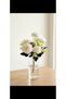 1 Piece of White Carnation with 5 Branches of Boxwood Arrangement, 30 Cm, Home Vase Decoration Ornament - 3