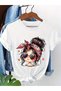 Women's Cartoon Printed Oversize Casual T-Shirt - 3
