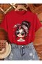 Women's Cute Cartoon Printed Oversize Casual T-Shirt - 2