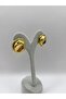 Steel Gold Hat Pin Earrings - 2