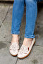 Genuine Leather Saraç Detailed Patterned Daily Soft Shoes Beige - 8