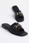Cors Black Buckled Women's Slippers