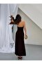 Brown Necklace Detailed Backless Maxi Dress - 3