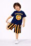Boys' New Season Popular Character Printed Striped Shorts T-Shirt Set - 4