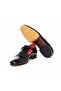Black Color Laceless Genuine Leather Men's Patent Leather Summer Shoes - 3