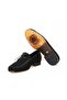 Black Color Laceless Genuine Leather Suede Men's Shoes - 3