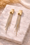 Zara-Style Elegant Earrings with Gold Accents, Dangling Design, Available in Silver and Black, 8 cm - 2