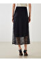 Nevavm Lace Skirt with Elastic Waist and Difference in Color - 4