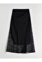 Nevavm Lace Skirt with Elastic Waist and Difference in Color - 6
