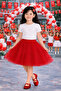 Girl's Red Tulle Skirt – School and Holiday Event 5-13 Years Old - 2