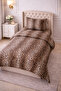 Cotton Ranforce Leopard Elastic Sheet and 2 Pillows Single Duvet Cover Set - 3