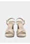 Beige Women's Heeled Sandals - 3