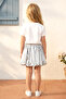 Girl's Top and Bottom Set Summer Shiny Silver Hologram with Balloon Skirt - 2