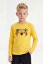 Round Neck Printed Detailed Boys' Long Sleeve Sweatshirt